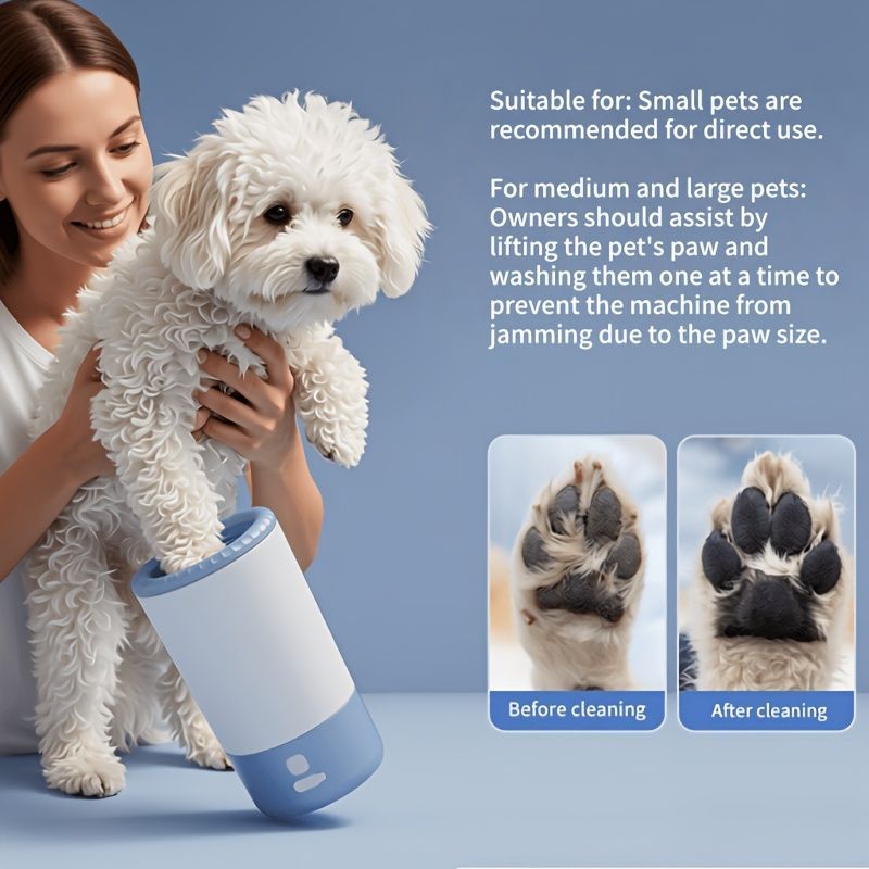 Pet Foot Washing Cup Electric Paw Cleaner Dog Paw Washer Cat Paw Cleaner USB - Pink - Size 01