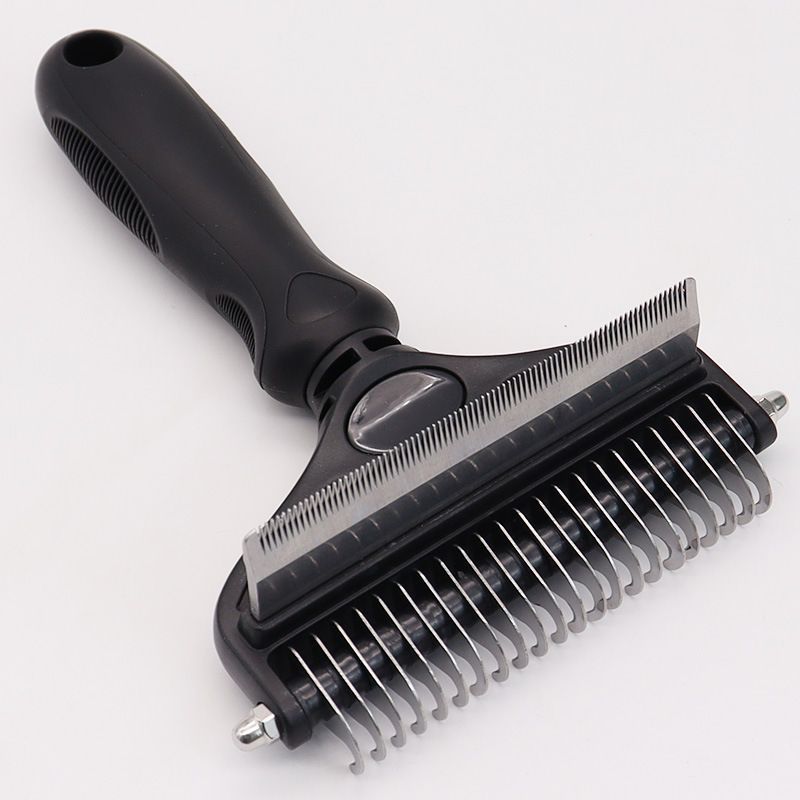 Pet Hair Remover Brush Double-Sided Pet Brush Pet Grooming Tool Dog Brush Cat - Blue - Size Small size -fine teeth 67