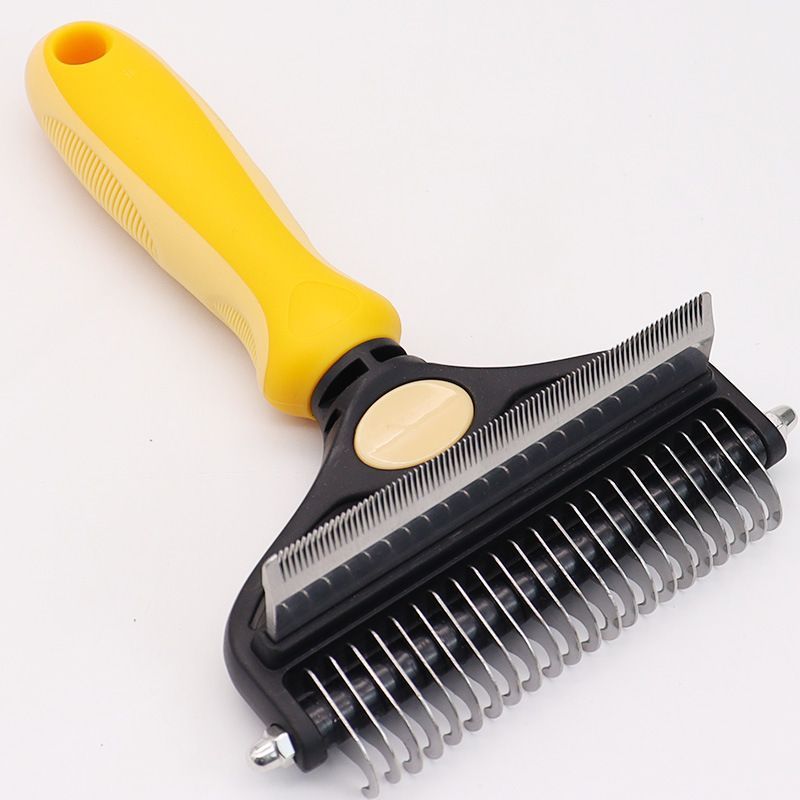 Pet Hair Remover Brush Double-Sided Pet Brush Pet Grooming Tool Dog Brush Cat - Blue - Size Small size -fine teeth 67