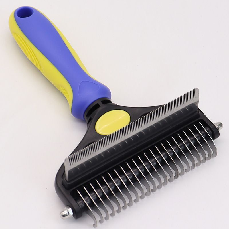 Pet Hair Remover Brush Double-Sided Pet Brush Pet Grooming Tool Dog Brush Cat - Pink - Size Small size -fine teeth 67